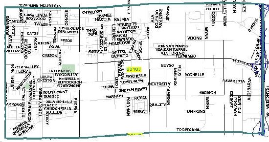 Las Vegas zip code 89103 map