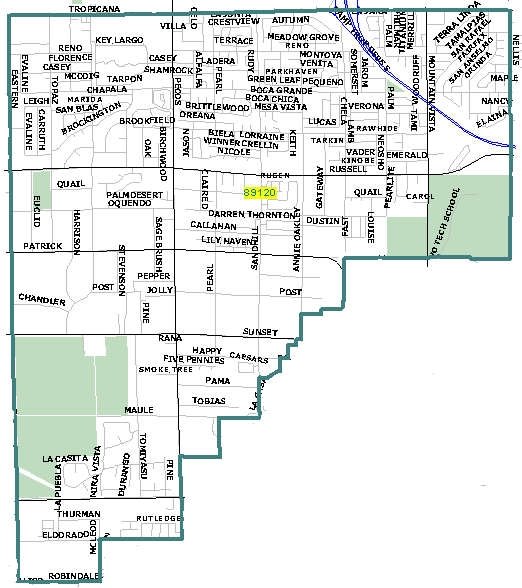 Las Vegas zip code 89120 map