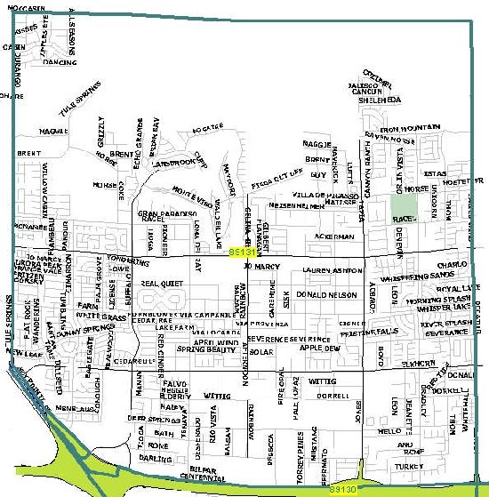 Las Vegas zip code 89131 map