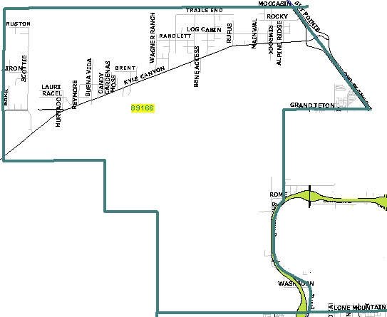 Las Vegas zip code 89166 map